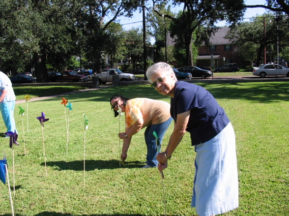 Planting pinwheels