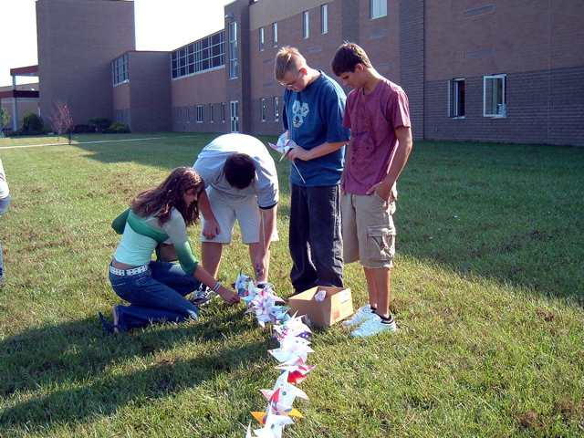 peace pinwheels group Amanda,Michael,Scott,Nicholas
